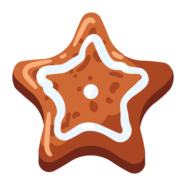 Vector gratuito ilustración de la estrella de las galletas de navidad aislada