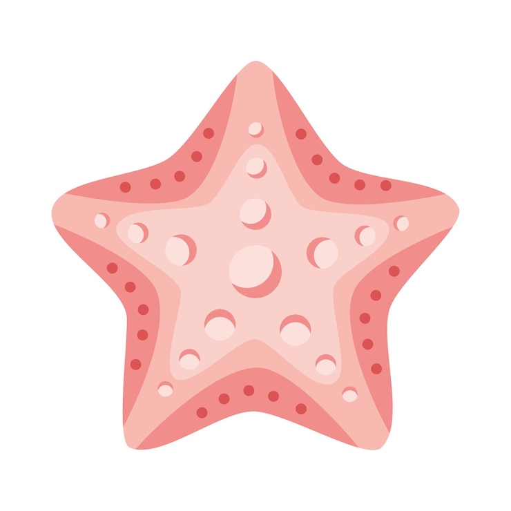 Vector gratuito ilustración de la estrella de mar rosada