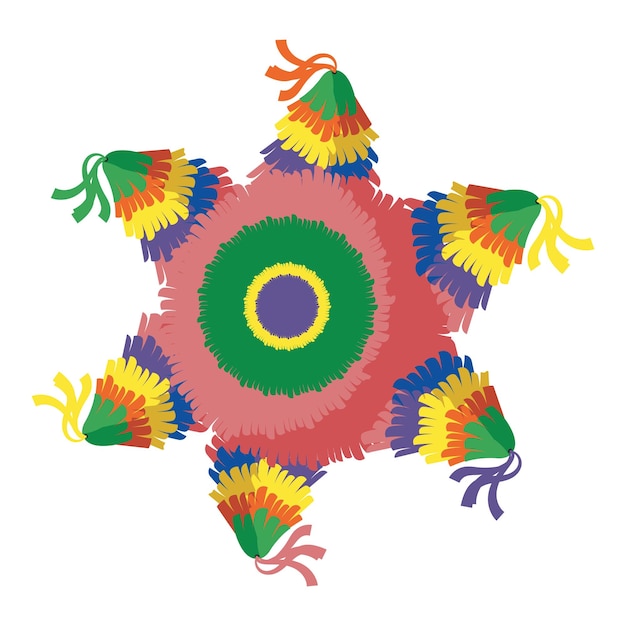 Vector gratuito ilustración de la estrella de la pinata mexicana