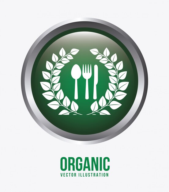 Ilustración de la etiqueta de alimentos orgánicos