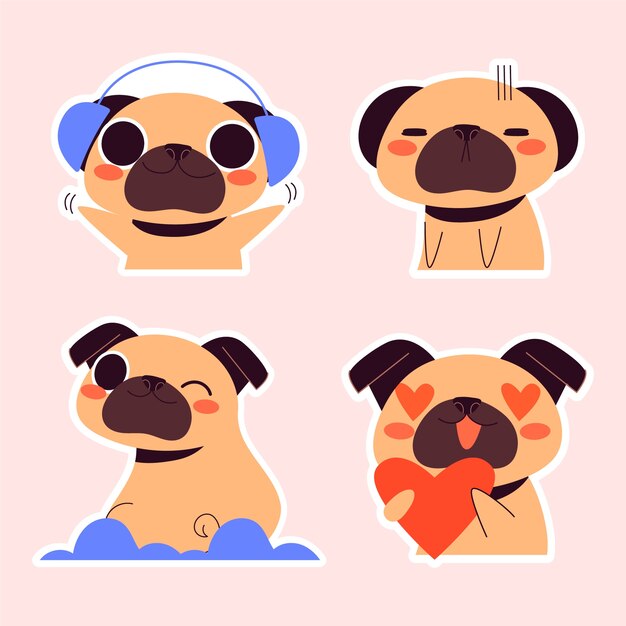 Ilustración de etiqueta animal dibujada a mano