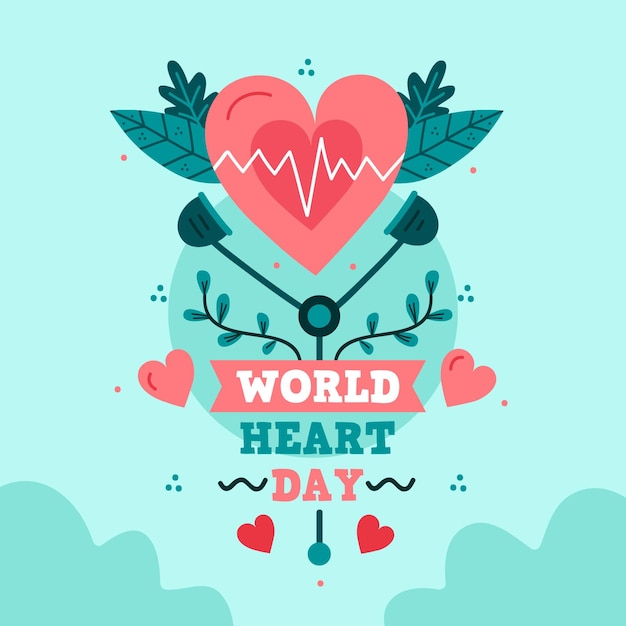 Vector gratuito ilustración del evento del día mundial del corazón