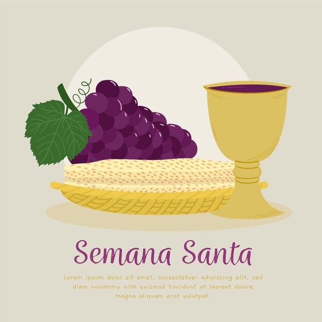 Ilustración del evento de semana santa con comida festiva