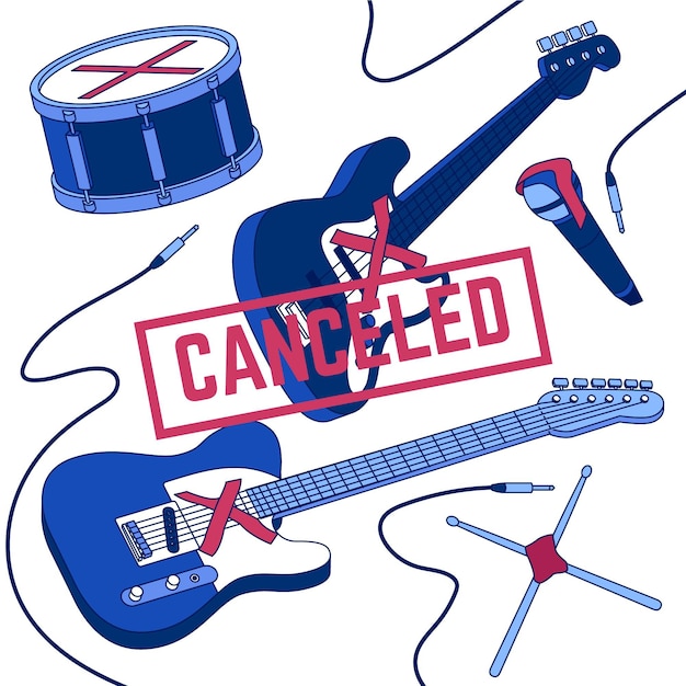 Ilustración de eventos musicales cancelados