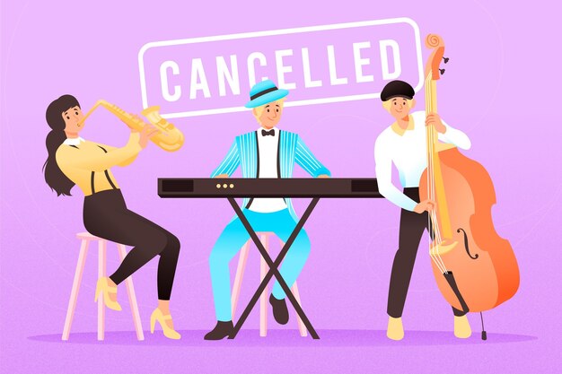 Ilustración de eventos musicales cancelados