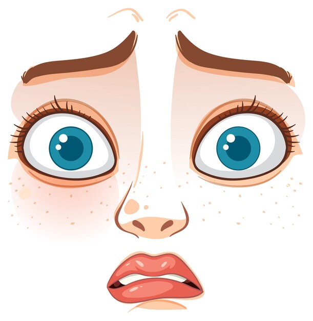 Ilustración de la expresión facial sorprendida