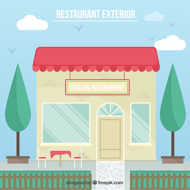 Vector gratuito ilustración de exterior de restaurante