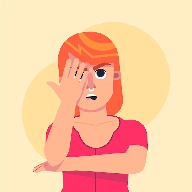 Ilustración de facepalm de diseño plano