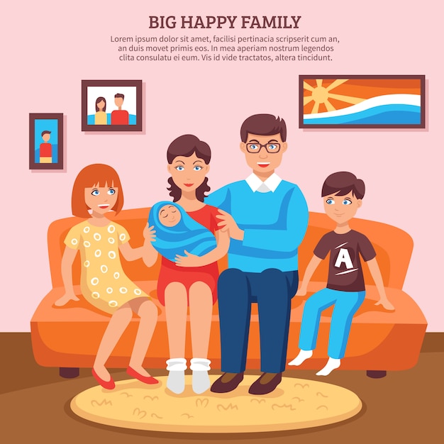 Ilustración de familia feliz