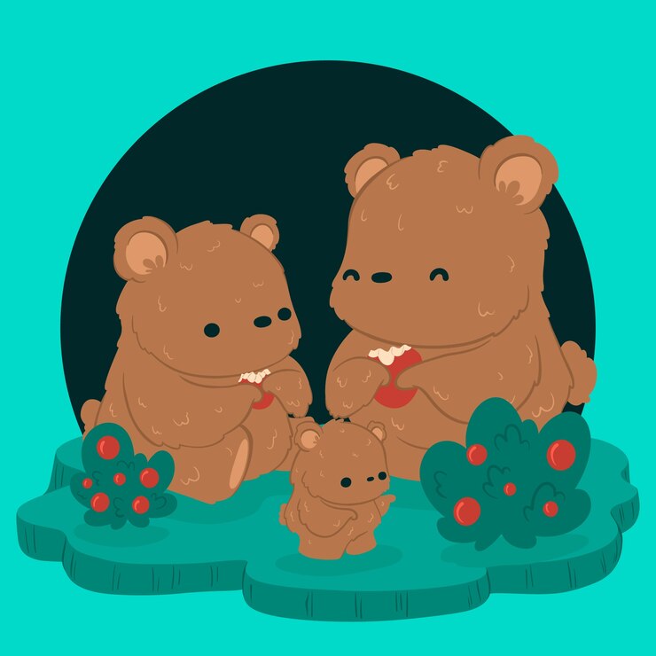 Vector gratuito ilustración de familia de oso dibujado a mano