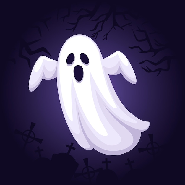 Ilustración de fantasma de halloween plana