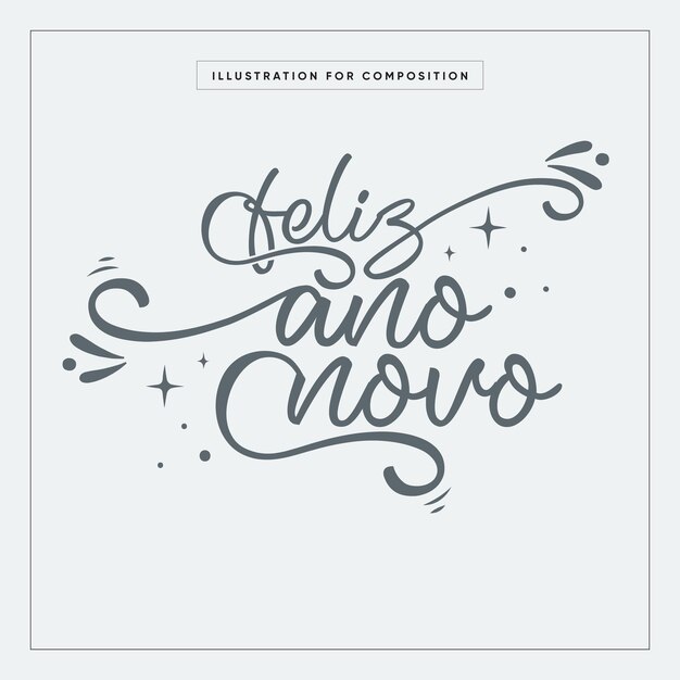 Ilustración de Feliz Año Nuevo para la celebración