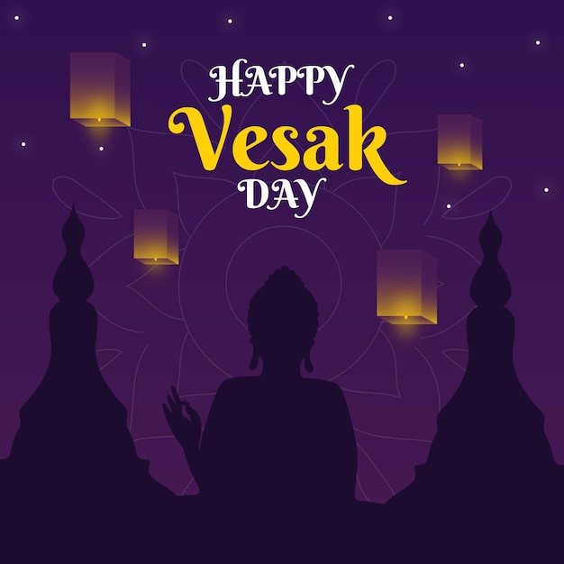 Ilustración de feliz día de vesak