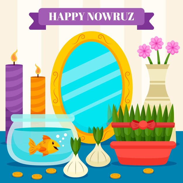 Ilustración feliz de nowruz