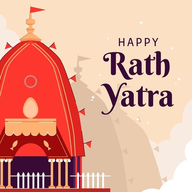 Ilustración feliz rath yatra