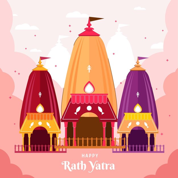 Ilustración feliz rath yatra