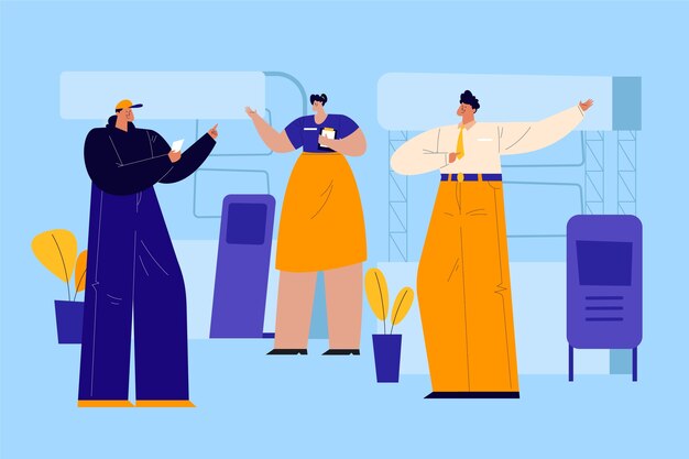 Ilustración de feria comercial de diseño plano