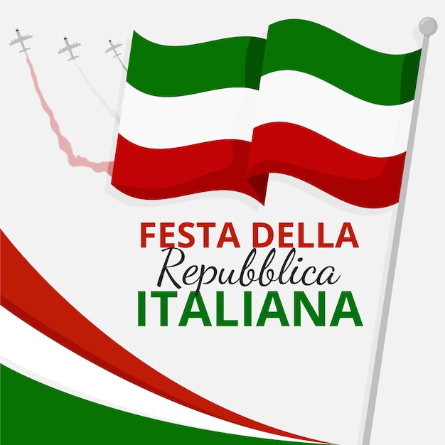 Vector gratuito ilustración de festa della repubblica plana orgánica