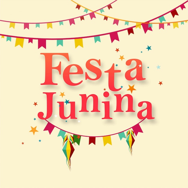 Vector gratuito ilustración de festa junina con guirnaldas