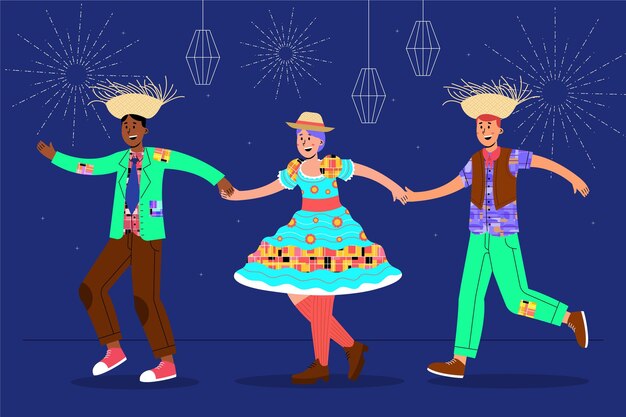 Ilustración de festa junina plana orgánica