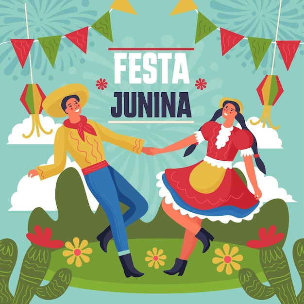 Ilustración de festa junina plana orgánica