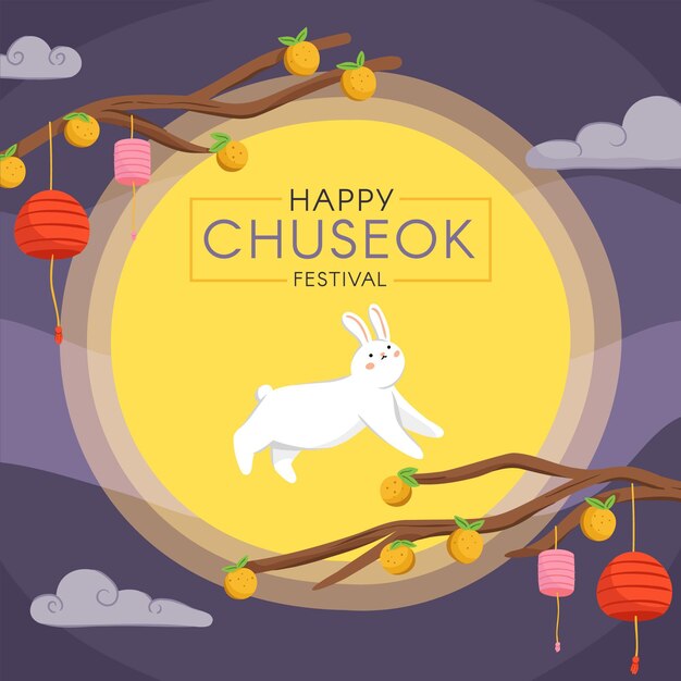Ilustración de festival de chuseok dibujado a mano
