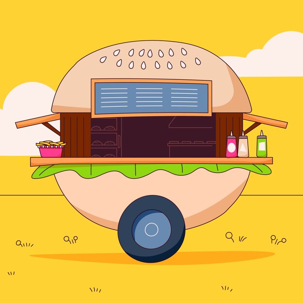 Ilustración de festival de comida dibujada a mano