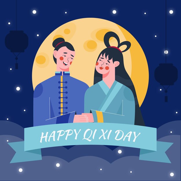 Ilustración del festival del día de qi xi