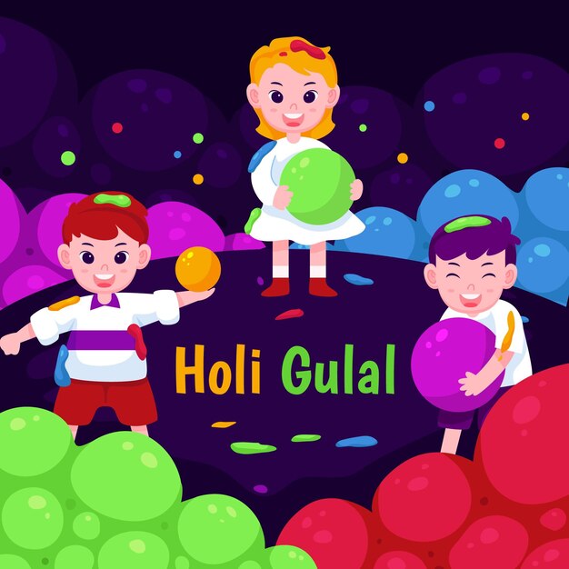 Ilustración del festival holi