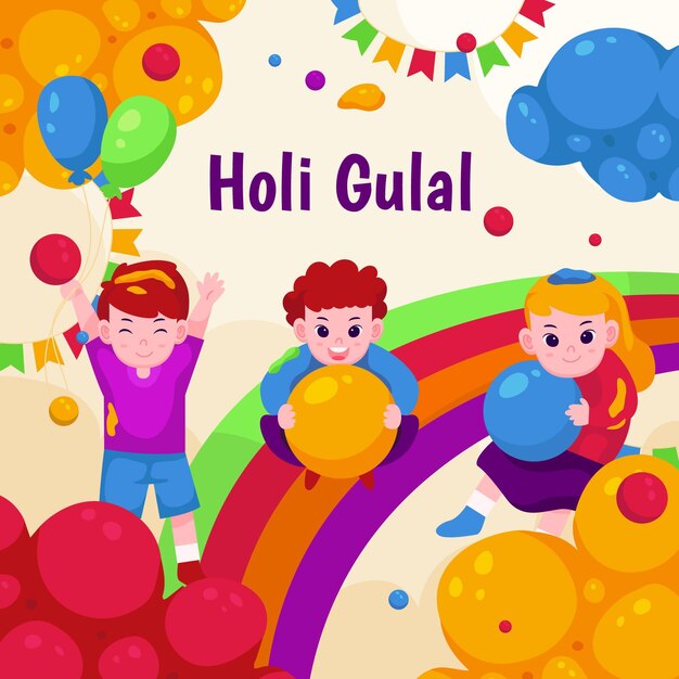 Ilustración del festival holi
