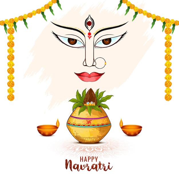 Ilustración del festival indio feliz Navratri tarjeta de felicitaciones fondo