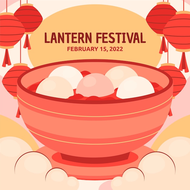 Ilustración de festival de linterna plana