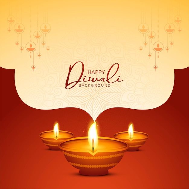 Vector gratuito ilustración del festival de quemar diya en el fondo de la feliz celebración de diwali