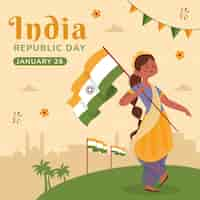 Vector gratuito ilustración para la fiesta nacional del día de la república de la india