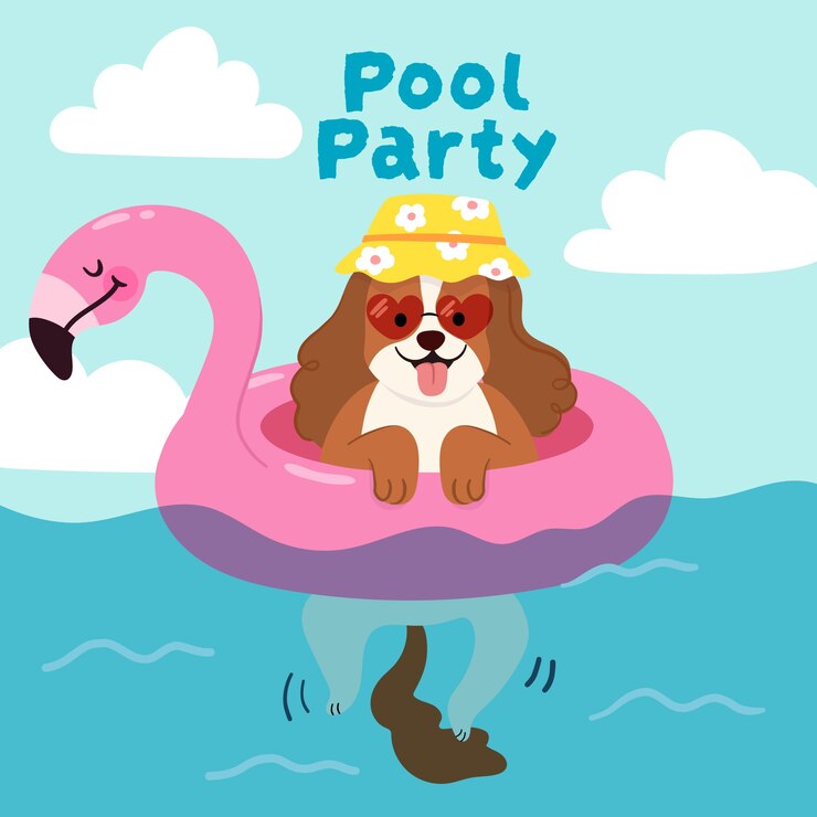 Vector gratuito ilustración de fiesta en la piscina dibujada a mano