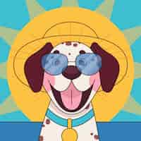 Vector gratuito ilustración de fiesta en la piscina para perros