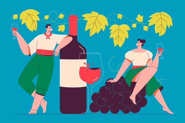 Ilustración de la fiesta de la vendimia