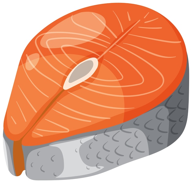 Ilustración de un filete de salmón fresco