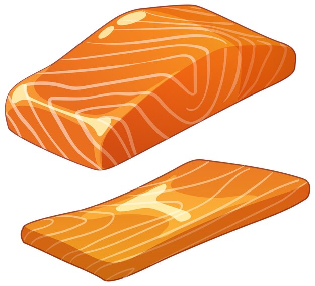 Ilustración de filetes de salmón fresco