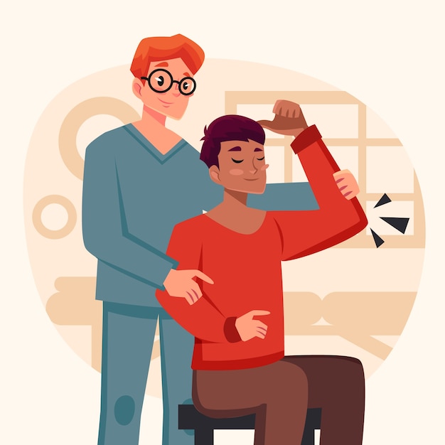 Ilustración de fisioterapia deportiva