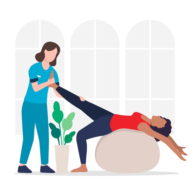 Ilustración de fisioterapia deportiva