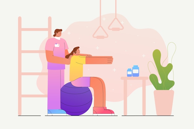 Ilustración de fisioterapia deportiva
