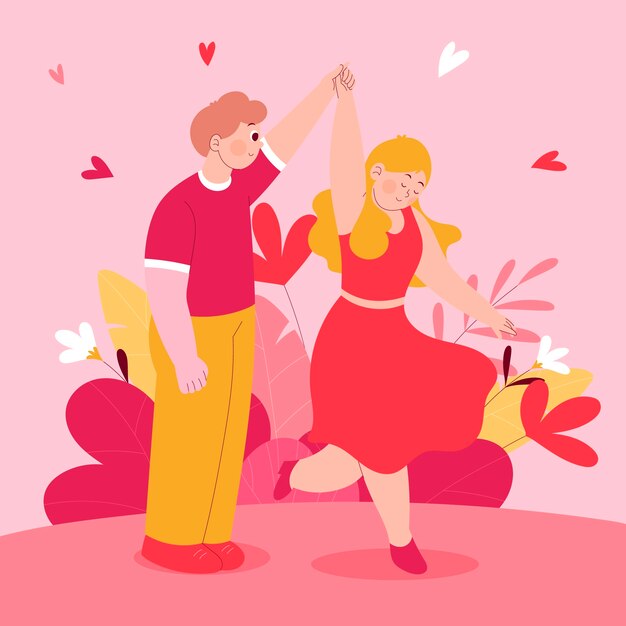 Ilustración de Flat dia del amor y la amistad