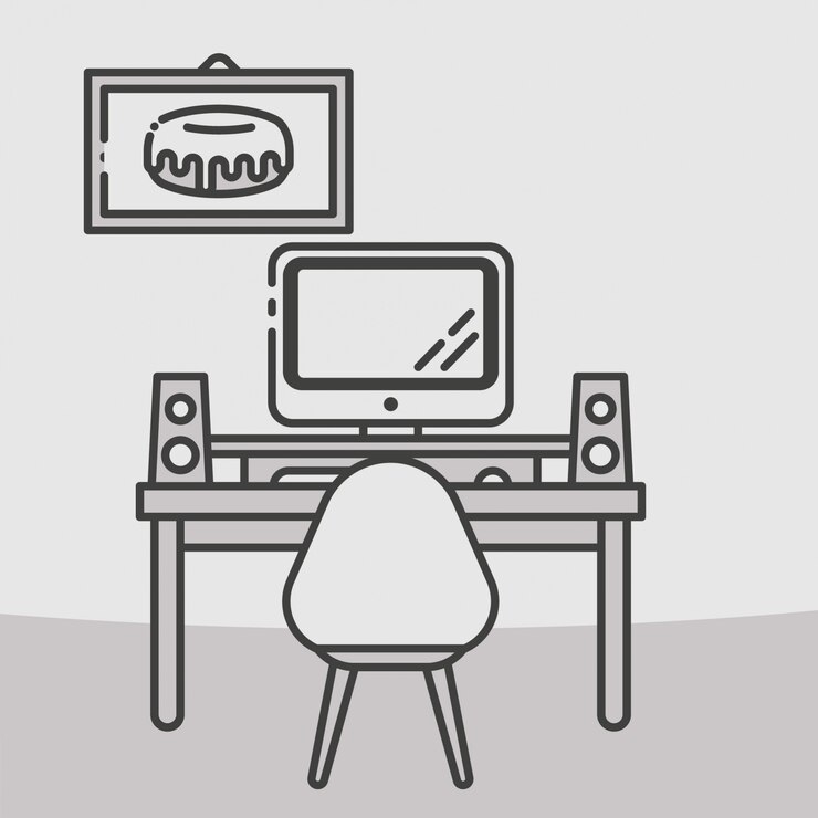 Vector gratuito ilustración flat de espacio de trabajo