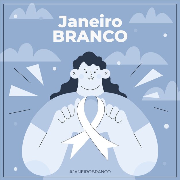 Vector gratuito ilustración de flat janeiro blanco