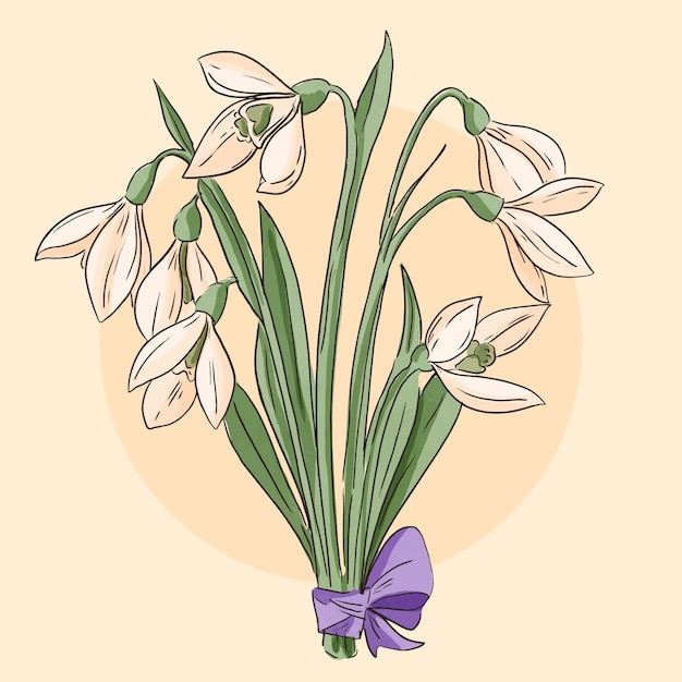 Ilustración de flor de campanilla blanca acuarela