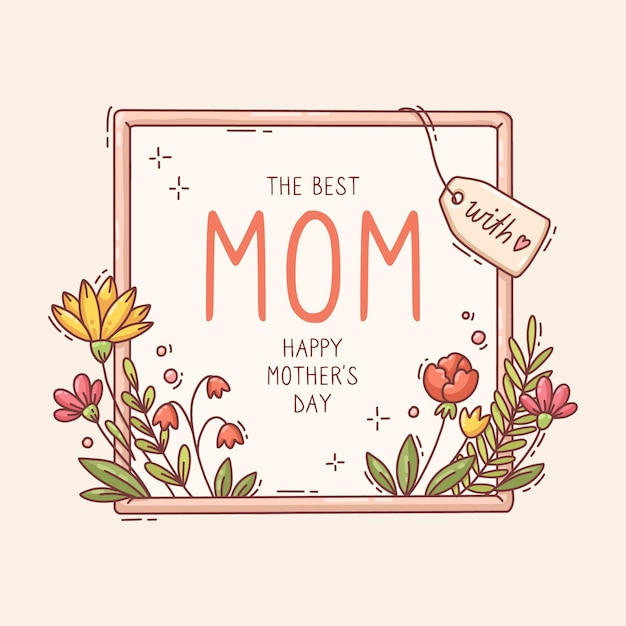 Ilustración floral del día de la madre