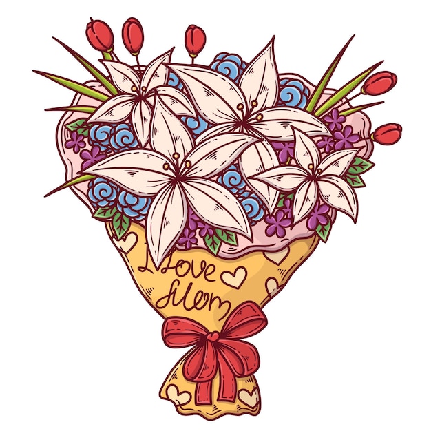 Vector gratuito ilustración floral del día de la madre