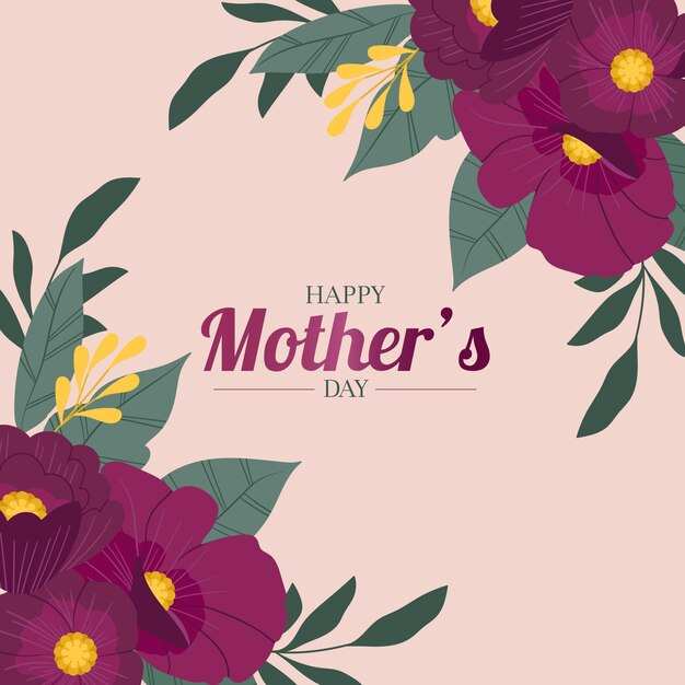 Ilustración floral del día de la madre