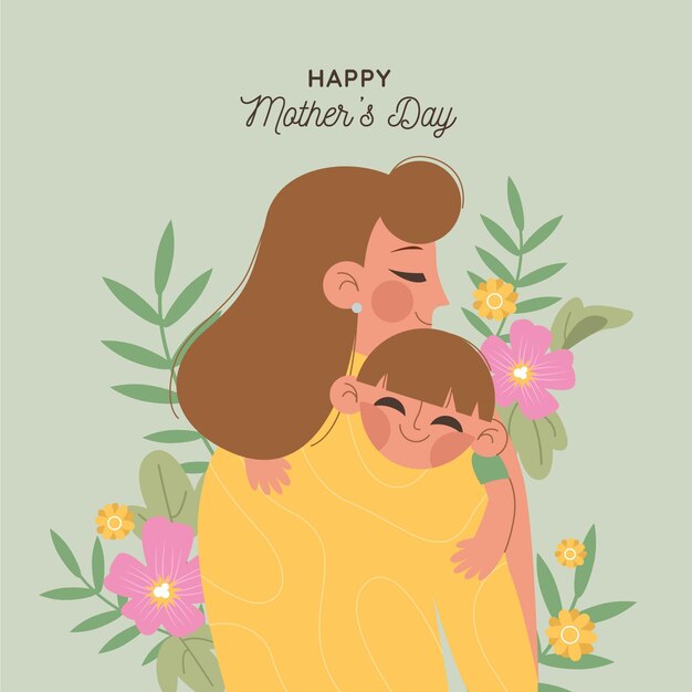 Ilustración floral del día de la madre